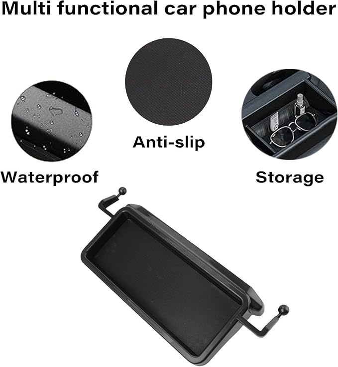 Car Phone Holder for Toyota Tacoma 2024 2025 2026 Accessories Magnetic Cell Phone Mount Apply to 8 Inch Screen Fixed Clip Hands-Free 360 Degree Rotation with Dashboard Storage Tray