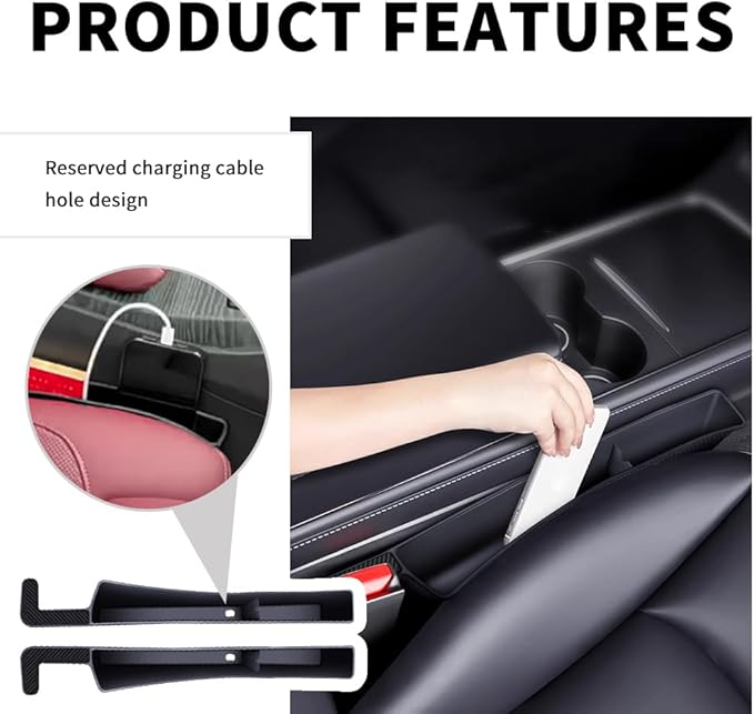 2PCS New Car Seat Gap Filler with 2 Storage Areas,Stylish Car Seat Gap Storage for Stabilizing Phone,Keys Wallet,Universal Car Seat Gap Filler Organizer (Carbon Pink)
