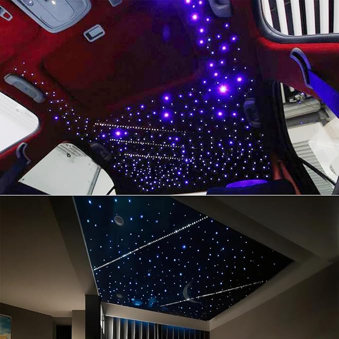AKEPO Shooting Star Starlights Headliner Kit, 430pcs Mixed Dia. Optical Fiber Strands 9.8ft/3m with Shooting Star Effect 16W APP/Remote Control Music Activated Effect Fiber Optic Lights