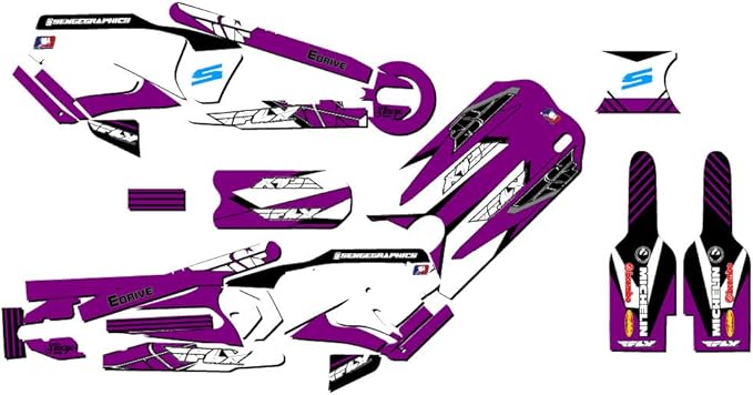 12eDRIVE Fly Racing Purple Senge Graphics Kit Compatible with Stacyc