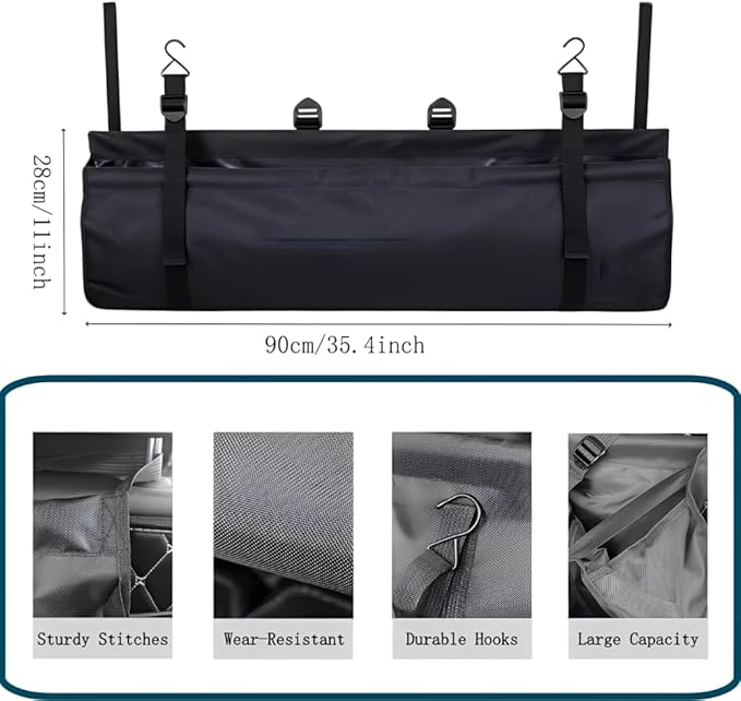 Car Trunk Organizer, Backseat Hanging Trunk Organizer, Portable Car Interior Accessories, Wear-Resistant Oxford Fabric Car Organizers and Storage for SUV, Van, Jeep