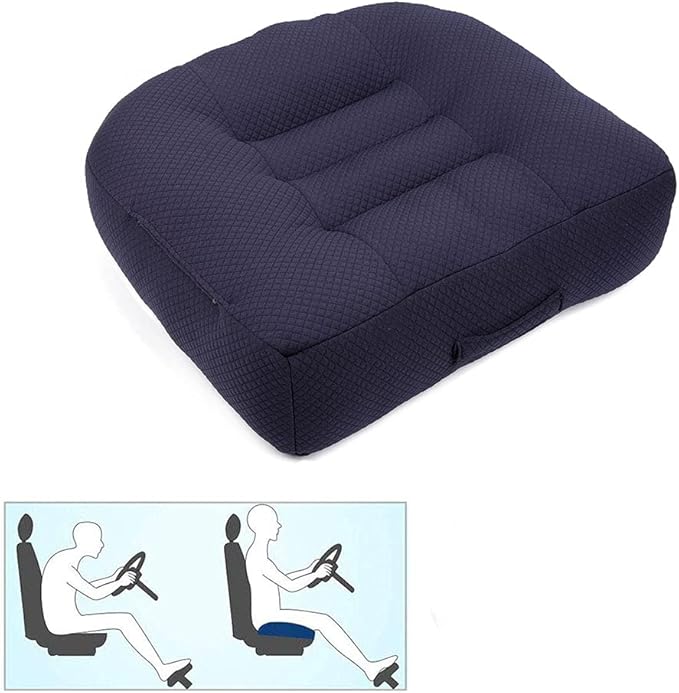 Srutirbo Car Booster Seat Cushion Heightening Height Boost Mat, Breathable Mesh Portable Car Seat Pad Angle Lift Seat for Car, Office,Home (Pure Navy)