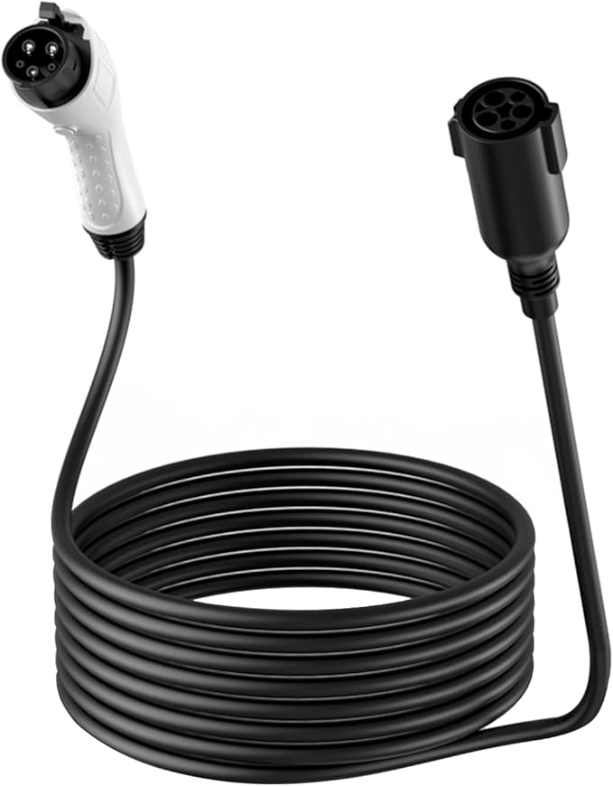 J1772 EV Charger Extension Cable，21FT 32A Extension Cord for 110V-240V J1772 Level 1 and Level 2 Chargers Compatible with Ford GM BMW Cadillac Mercedes Audi Electric Vehicles