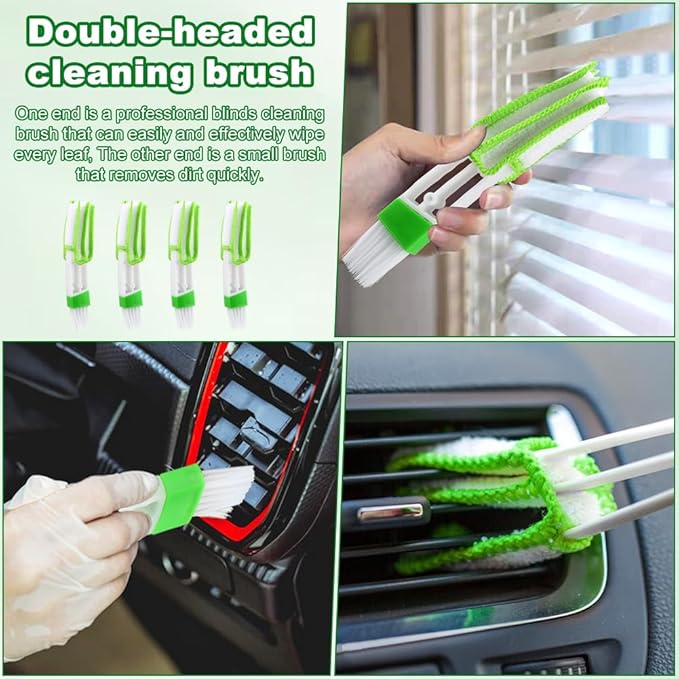 5Pcs Blind Cleaner Duster Tool Window Blind Cleaner,7 Fingers Dusting Cleaners and Air Vent Cleaners for Blinds,Air Conditioner Vents,Fans Vents,Detachable and Washable(Yellow+Green+Blue)