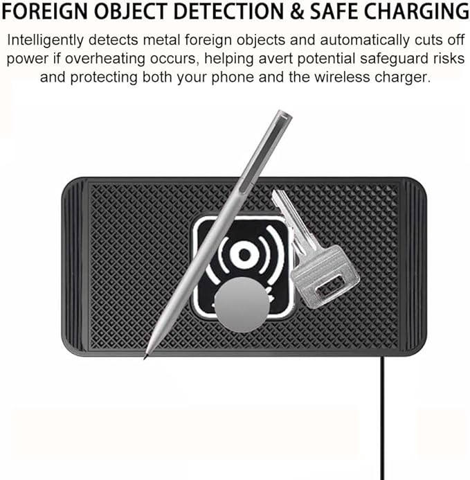 Wireless Car Charger Pad for Nissan Armada Ariya Juke Kicks Murano Pathfinder Rogue Xterra 2000-2026, Type-C/USB 15W Car Wireless Charger Non-Slip Cordless Charging Mat Car Accessories