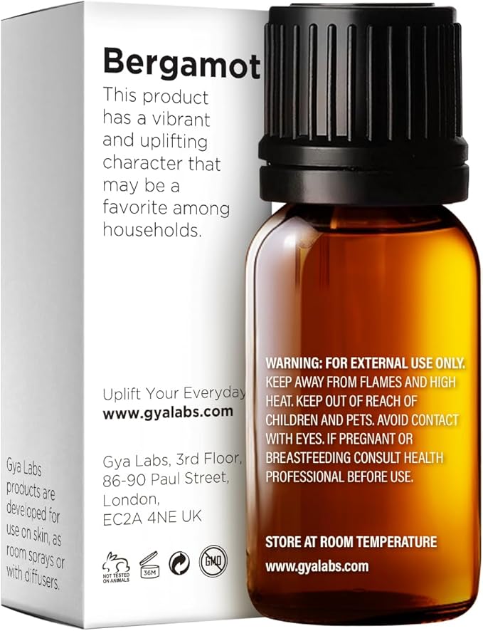 100% Pure Bergamot Essential Oil - 0.34 Fl Oz - Bergamot Oil for Hair, Skin, Diffuser, Aromatherapy & DIY Candle Making Scent