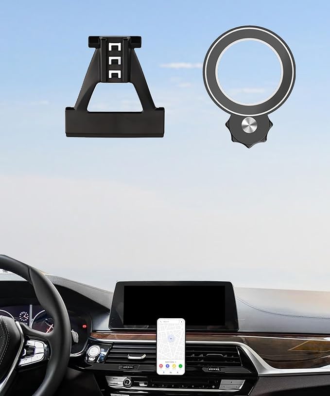 Car Phone Holder for 2017-2023 BMW 5 Series/2018-2023 M5 Accessories Compatible with MagSafe Hands-Free 360 Degree Rotation Adjustable Cell Phone Mount Does Not Affect Air Vent