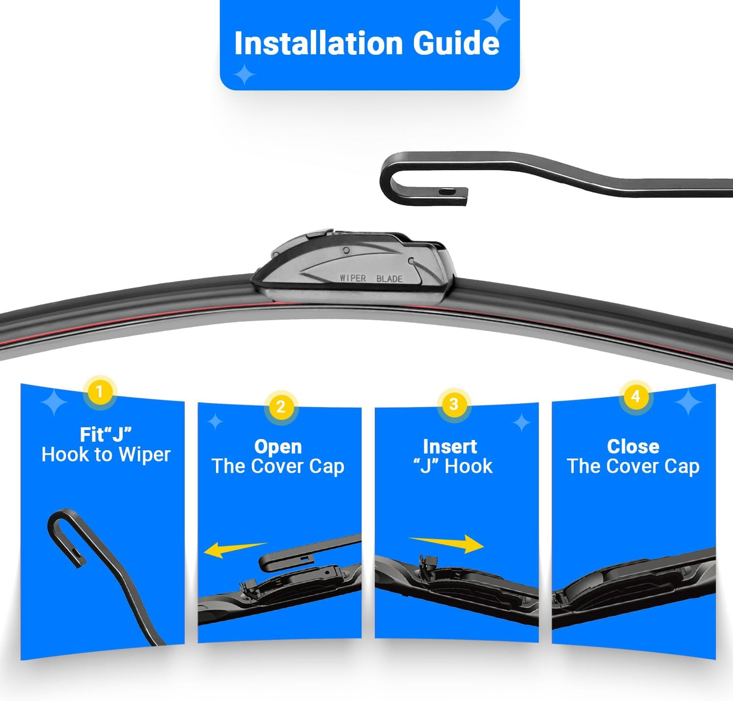 Windshield Wiper Blades Replacement for Jeep Wrangler JL 2018 2019 2020 2021 2022 2023 Original Factory Quality Front Rear Wipers Blade Set for My Car - 16" 16" 12" (Pack of 3)