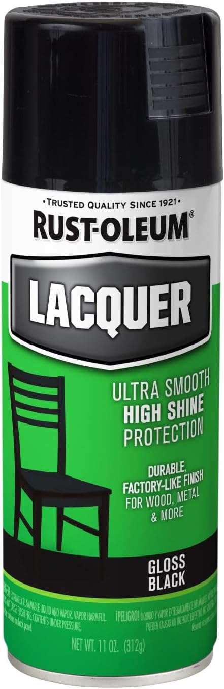 Rust-Oleum 1905830 Lacquer Spray Paint, 11 oz, Gloss Black