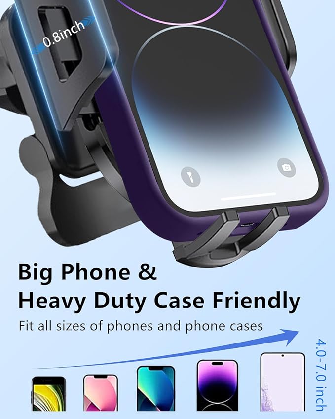 3 in 1 Car Phone Holder Charger Mount, 60W USB C Car Mount Charger Fast Charging for iPhone 14/13/12 + 4FT Type C Cable, Car Accessories, Air Vent Fast Charge Cell Phone Stand Car Mount for iPhone