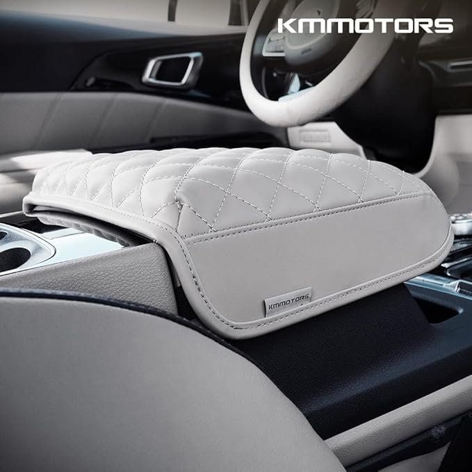 KMMOTORS Carnival KA4 2020-2025 Center Console Cover, Armrest Cushion, Console Protector, Carnival Accessories (Carnival KA4, Light Gray)