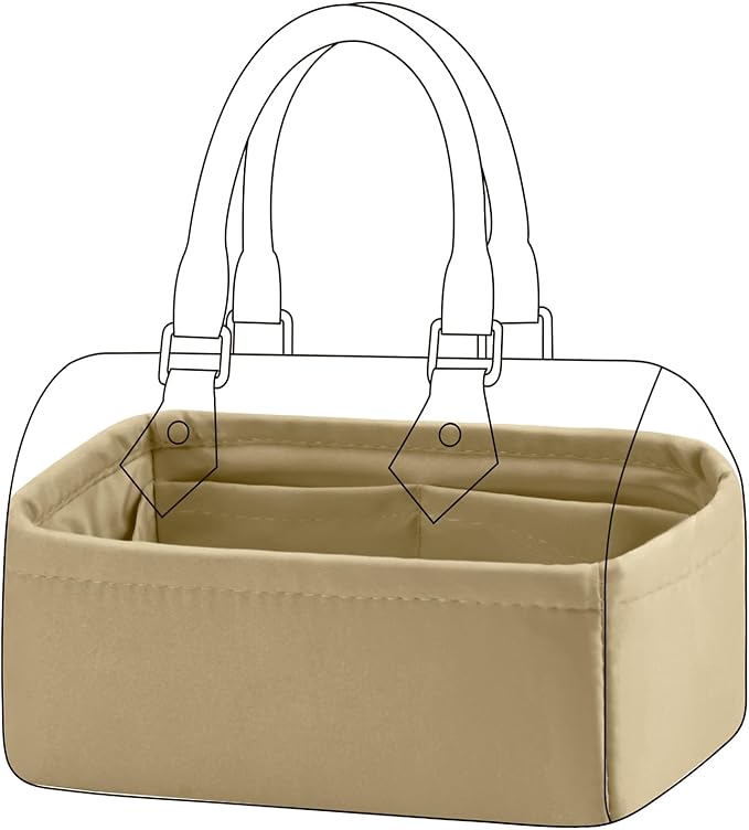 DGAZ Silk Purse Organizer Insert Fits LV Speedy 16/20/25/30/35/40/45 bags，Silky Smooth Bag Organizer，Luxury Handbag & Tote Shaper(S2 trench,SP16)