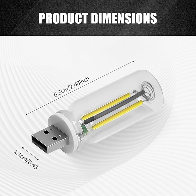 USB LED Car Interior Atmosphere Light, Auto Interior Lights, Plug-in USB Automotive Light, Universal Portable Auto Ambient Lighting Kit Car Accessories for Cars, Bedroom, Hallway (White)