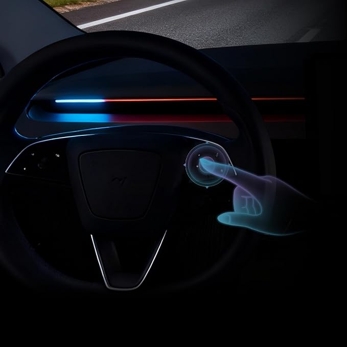 Tesla Juniper Smart Blind Spot Detection Ambient Lighting for Tesla Y Juniper 2026, Plug-and-Play, Custom Color Modes Dynamic Safety Alerts & Driving Mode Effects Neon Light Kit (Juniper)
