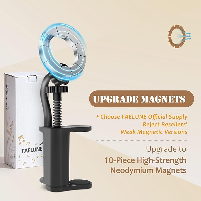 Magnetic Plus Guitar Phone Holder mount, Adjustable & Rotatable Arm, Supports iPhone 12+&Magsafe, Universal Phone Fit, Ideal for Digital Sheet Music, Teaching Videos, Live Streaming & Recording