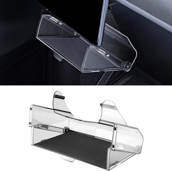 Under Screen Storage Box for Tesla Model Y Juniper 2025 26, Magnetic Hideable Center Console Organizer Tray for Tesla Model 3 Highland 2024 25, with Anti-Slip Silicone Pad, New Model Y 3 Accessories