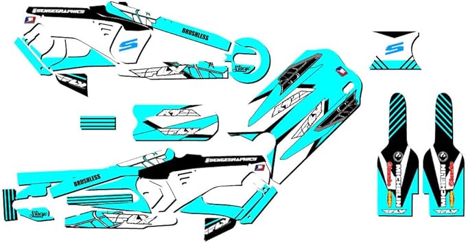 16eDRIVE Fly Racing Teal Senge Graphics Kit Compatible with Stacyc