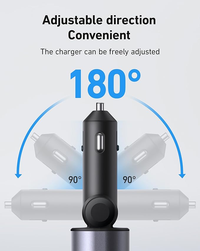 iPhone Car Charger 4 in 1 Fast USB Car Phone Charger 20W Double Lightning Retractable Cables 31.5 Inch and 2 USB Ports Car Charger Adapter for iPhone 17/16/15/14/13/12 Pro Max/XR/XS,Samsung,Pixel,iPad
