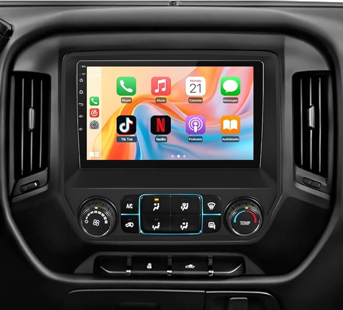 8Core 64GB ROM Car Radio for Chevy Silverado GMC Sierra 2014-2018, Android 13 10.1" Stereo with Wireless CarPlay Android Auto BT GPS SWC Backup Camera 4GB RAM + 64GB ROM