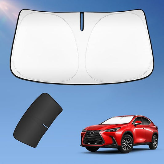 Sun Shade Sunshade for Lexus NX 2022-2026 NX250 NX350 NX350h NX400h+ NX450h+ Windshield Cover, 4-Layers Sun Screen Shield Protector 250T Silver Coating Sun Visor Foldable Window Shade Accessories