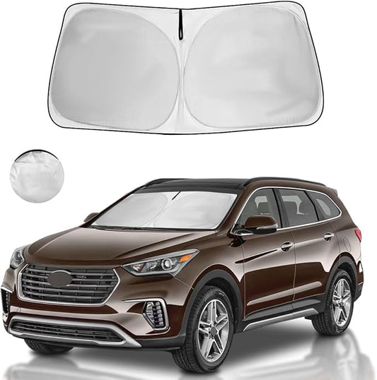 Windshield Sun Shade for 2013-2018 Hyundai Santa Fe Custom Fit Window Sunshade Front Window Shade Sun Visor Accessories Blocks UV & Heat, Keep Car Cooler