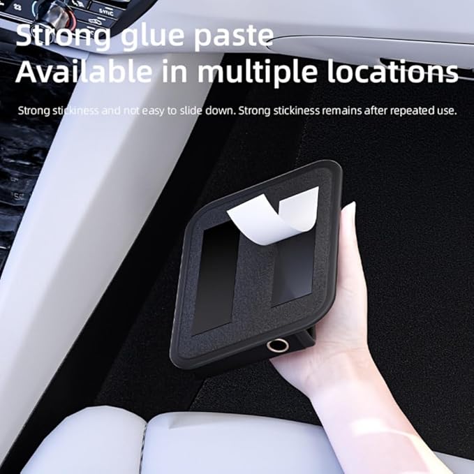 Car Seat Side Pocket Organizer - PU Leather Auto Door Console Mini Storage Bag for Keys, Phone, Sunglasses, Registration, and Documents (Black)