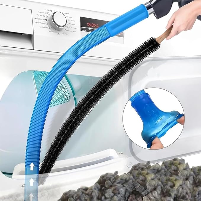Dryer Vent Cleaner Kit – Flexible Brush & Universal Vacuum Attachment for Lint Removal, Dryer Duct and Vent Cleaning Tool for Dryer, Washer, Car Vents & Air Ducts