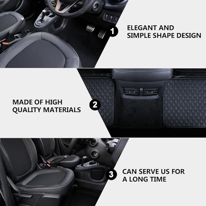 HEMOTON 4pcs Waterproof Car Floor Mats Set, Pu Leather Anti-Slip Front and Rear Foot Mats, Universal Fit Vehicle Carpet Protector for Cars and Suvs
