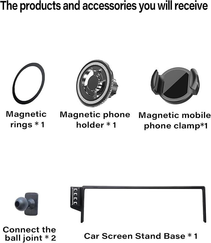 Magnetic Car Phone Mount for 2023-2025 Toyota BZ4X / Subaru Solterra, for MagSafe Strong Magnets Cell Phone Holder 8/12.3-Inch Touchscreen Cradles, with Portable Phone Gripper 360° Rotation