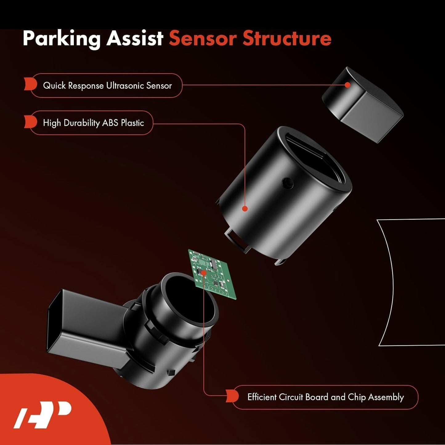 A-Premium 4-PC Rear Reverse Backup Parking Aid Assist Sensor Compatible with Select Ford, Lincoln & Mercury Models - F150 F250 F350 F450 F550 Super Duty, Explorer, Escape, Navigator, Mariner