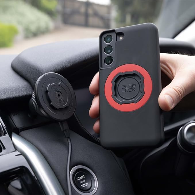 Quad Lock Adhesive Dashboard/Console Car Phone Holder Kit with MAG Wireless Charging Head V2 and MAG Phone Case for iPhone 17 Air