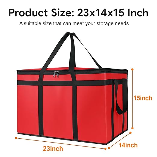 Bodaon 3-Pack Insulated Food Delivery Bag, XXXL Pizza Cooler Bags, Rideshare Delivery Bag, Warmer/Frozen, Cold/Hot Thermal Styrofoam Carrier for Car/Travel/Shopping/Catering