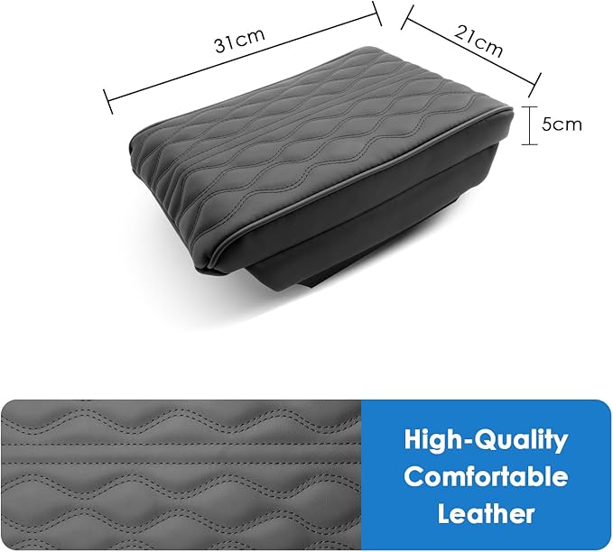 2025 2026 Sportage Accessories Center Console Cover for Kia Sportage (LX/EX/X-Line/SX/SX Prestige/X-Pro/X-Pro Prestige), Waterproof&Cushion Leather Cover 2025 Sportage Accessories (Padded)