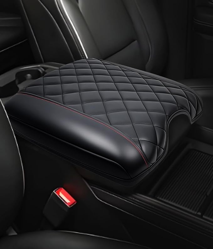 Center Console Cover for 2013-2018 Ram 1500 & 2013-2024 Ram 2500/3500/1500 Accessories, Leather Middle Armrest Console Cover Elbow Arm Rest Cushion for Car(Jump Seat Console Only)