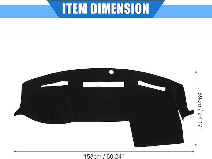 Car Dashboard Cover Compatible for Dodge for Ram 2010-2018, Protective Polyester Black Center Console Interior Trim Dash Cover Mat Pad
