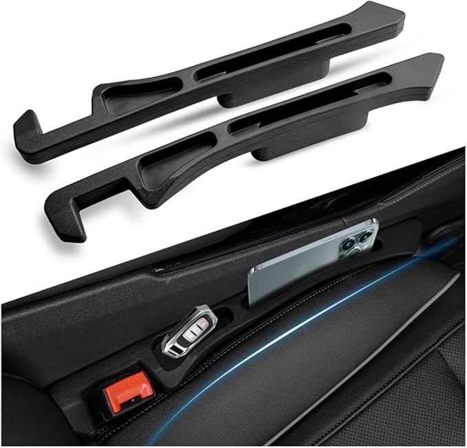2PCS Deepened Car Seat Gap Filler Organizer,Multi-Purpose 2 in 1 Car Gap Filler with Bottom Charging Opening for Avoiding Item Falling,Universal No Drop Seat Guard for Cars