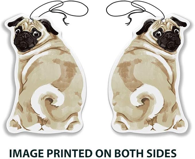 WIRESTER Hanging Air Freshener for Car, Home, Bathroom, Office, Decorative Charm Ornaments, Pug Dog