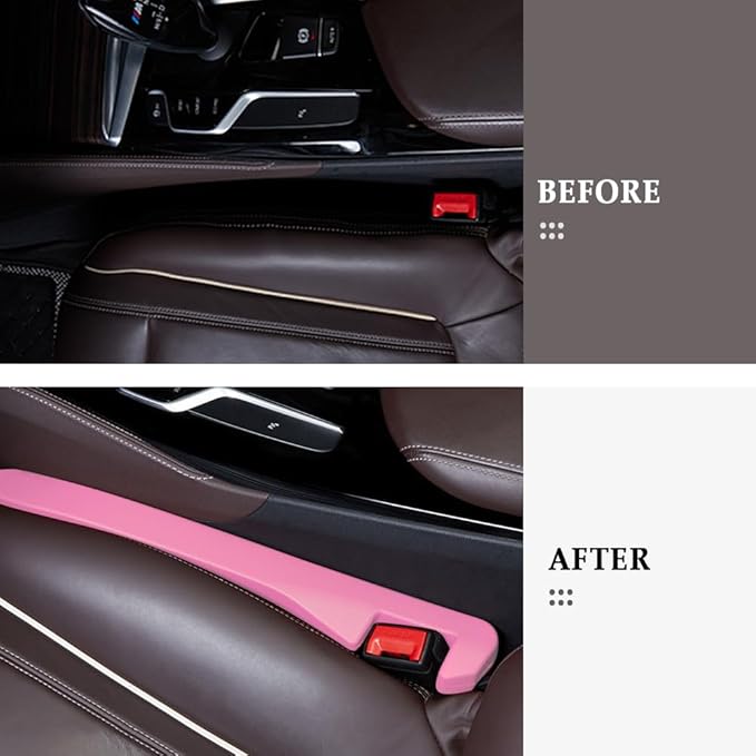 KIFIDAN 2PCS Car Seat Gap Filler,Flexible Seat Gap Organizer Between Seats for Tightly Filling Seat Gaps,Universal Car Side Seat Gap Filler Interior Car Accessories for Women & Men (Pink)