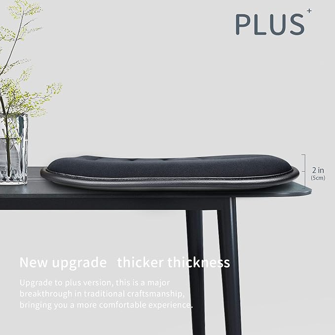 Car Seat Cushion Pad for Driving, Chair Cushion for Office/Truck with Memory Foam, Seat Cushion Comfortable and Durable Black 2" Thick