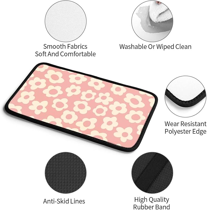 Vintage Groovy Flowers Auto Center Console Cover Pad Car Armrest Seat Box Cover Cushion Universal for Most Vehicle SUV Truck Car Accessories Decor