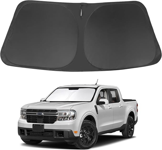 Windshield Sun Shade Compatible with 2022 2023 2024 2025 2026 Ford Maverick Hybrid XL XLT Lariat Truck Accessories Protect Car from Sun Rays & Heat Damage