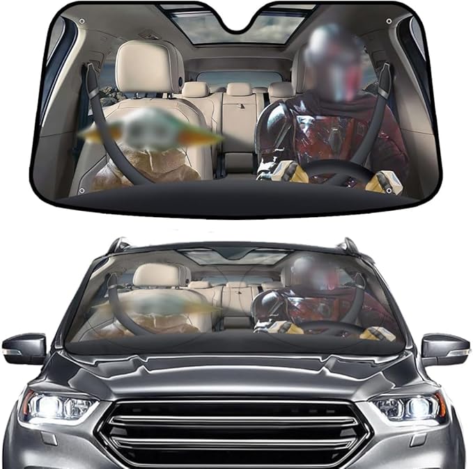 GENANY Windshield Sun Shade for Car SUV Truck (55x30 Inches), Sun Shade Windshield, Shades for Front Windows, Protector Blocks UV, Car Decor