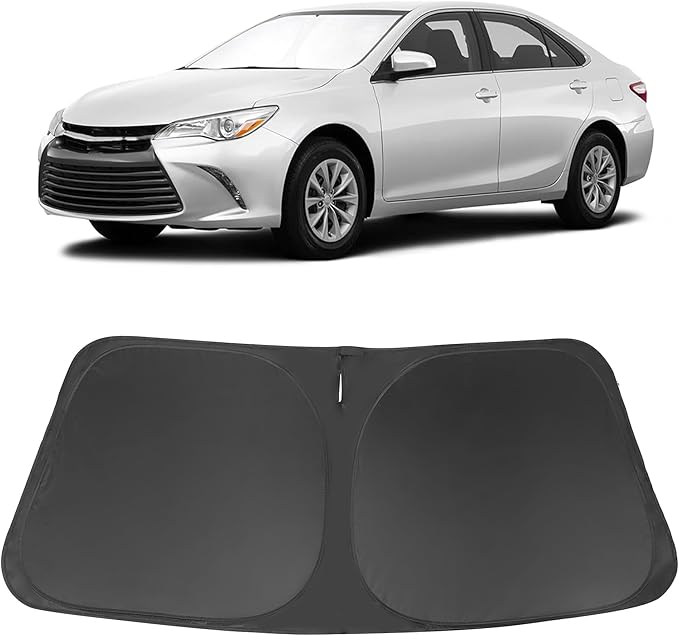 Windshield Sun Shade Custom Fit for 2012 2013 2014 2015 2016 2017 Toyota Camry Accessories Foldable Window Sunshade Sun Blocker Protect Car from Sun Rays & Heat Damage Keeps Car Cooler