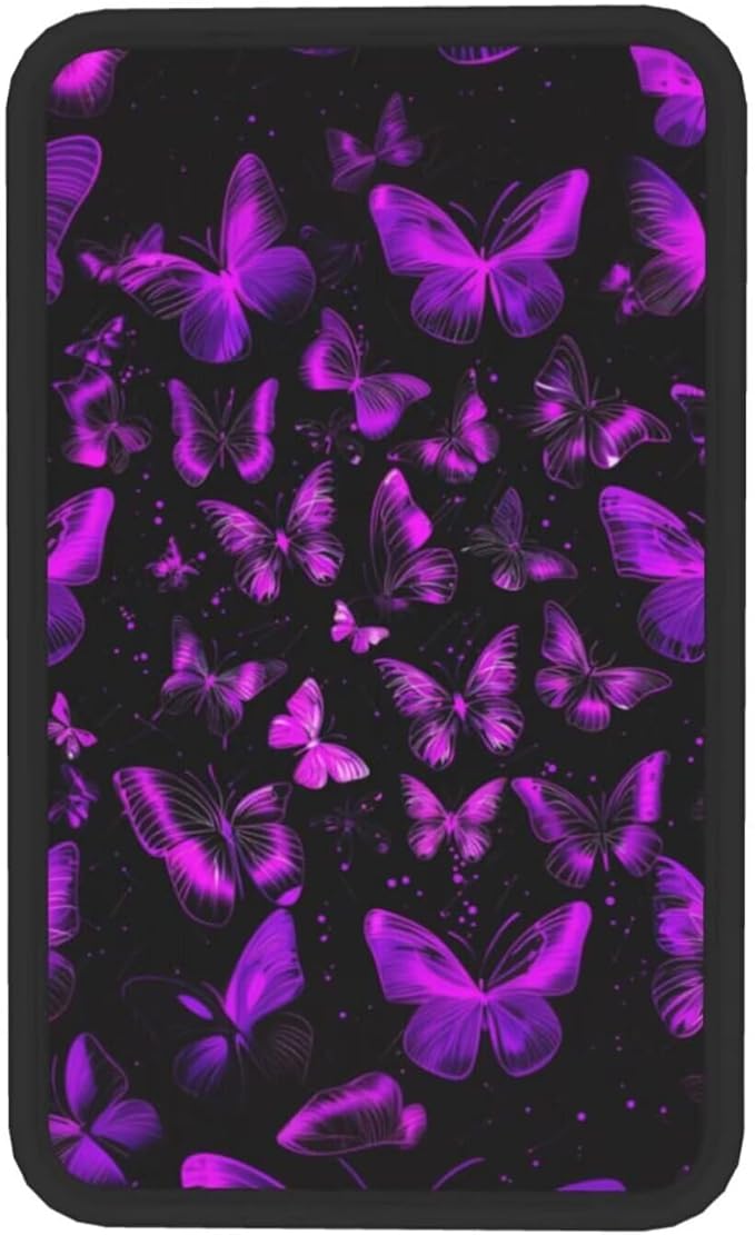 Cars Center Console Cover Butterfly Armrest Covers Console Pad Butterflies Arm Rest Seat Box Covers Protector Purple Car Decor Accessories