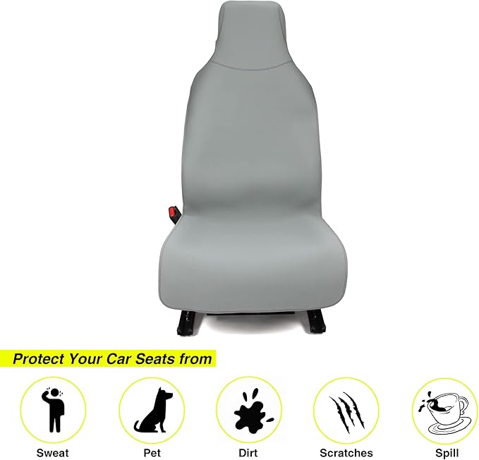 Waterproof Neoprene Car Seat Cover, Sweatproof Non-Slip Seat Protector, Universal Fit for Front Bucket or Rear Bench Seat of Cars, SUVs, Vans, Trucks, Compatible with Airbags and Armrests