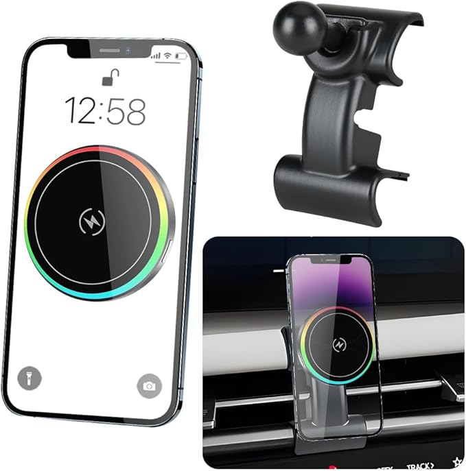 Car Magnetic Phone Mount for Hyundai Tucson 2025 2026 and Hyundai Santa Cruz 2025 2026 Auto Interior Accessories Best Cellphone Holder Fast 15W Wireless Charger Cell Phones Charging GPS Screen Stand