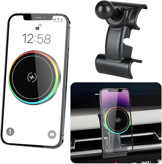 Car Magnetic Phone Mount for Hyundai Tucson 2025 2026 and Hyundai Santa Cruz 2025 2026 Auto Interior Accessories Best Cellphone Holder Fast 15W Wireless Charger Cell Phones Charging GPS Screen Stand