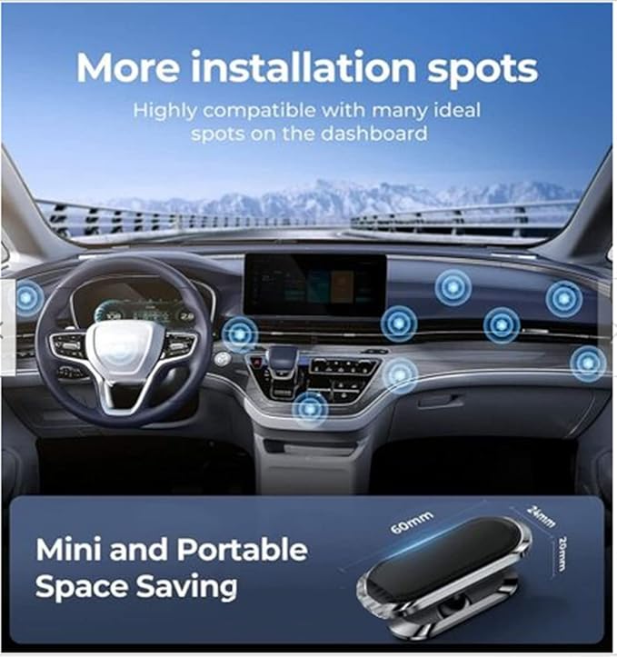 Car Phone Holder 2pcs, Magnetic Car Phone Holder, 360° Rotation Capable, Suitable for General Smartphones