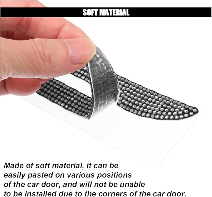 4PCS Bling Car Door Handle Scratch Protector, Crystal Rhinestone Sticker Car Door Edge Guard, Side Rearview Mirror Anti-Collision Strip, Exterior Accessories for Women Men (White)