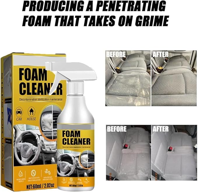 2PCS Purpose Foam Cleaner, All Around Master Foam Cleaner,Purpose Cleaner for car, Upholstery Cleaner for car Seats, Interior, Car seat Stain Remover